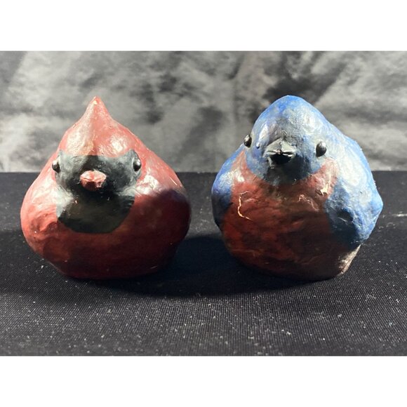 BIrds Blue Red Resin Figurines Home Decor Cardinal Bluebird 2.75" - Picture 2 of 16